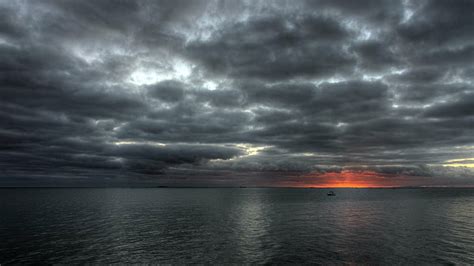 Photography Ocean Cloud Dark Grey Horizon Sky Hd Wallpaper