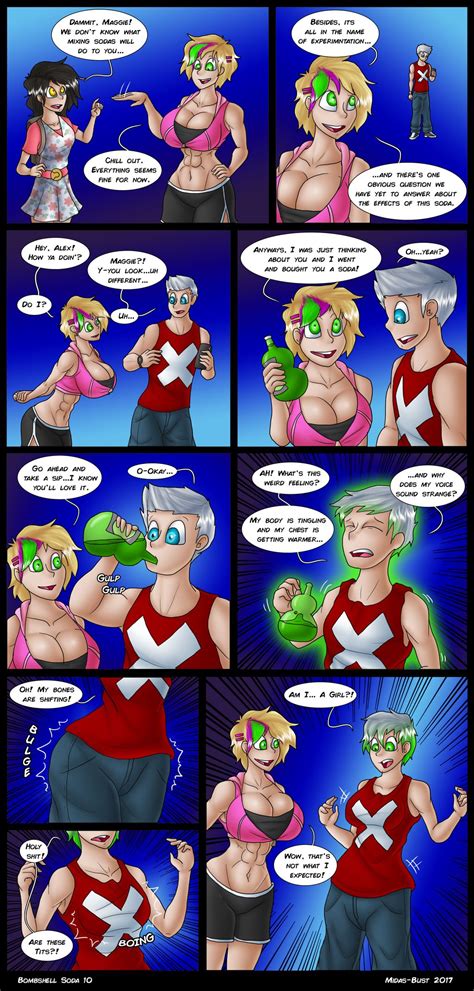 Rule 34 Bombshell Soda Breast Expansion Comic Gender Transformation