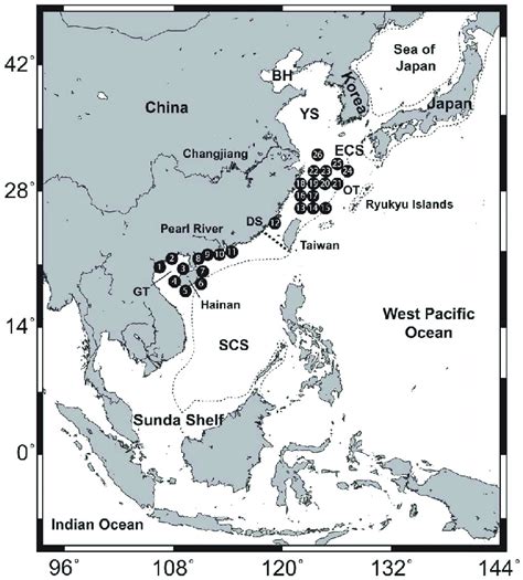 Map Of The East China And Northern South China Seas From Which Download Scientific Diagram