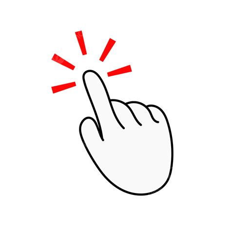 Hand Click Icon Red Effect Touch Vector Transparent Background Hand