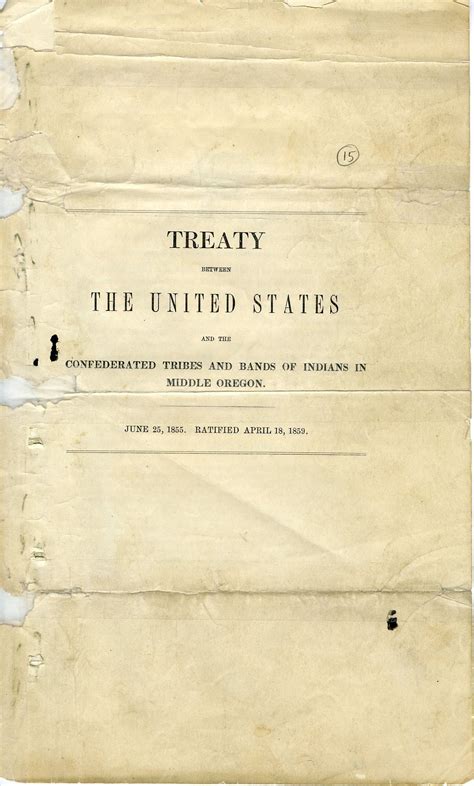 Treaty Between The United States And The Confederated Tribes And Bands