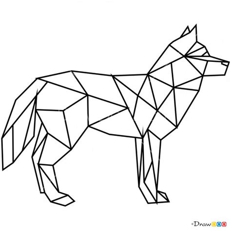 How To Draw Wolf Geometric Animals Geometric Wolf Geometric Drawing