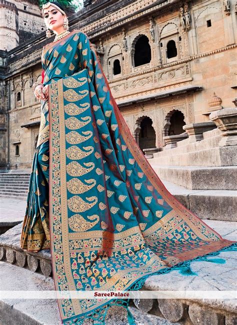 Buy Art Silk Traditional Designer Saree In Blue Online Saree Designs Art Silk Sarees Silk Sarees