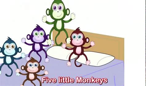 Five Little Monkeys Jumping On The Bed Nursery Rhyme Youtube Youtube