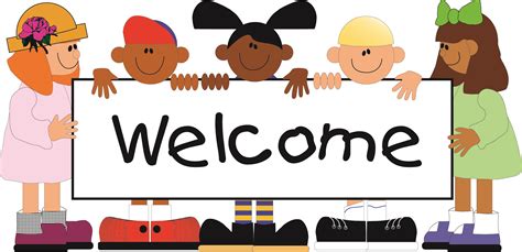 Kids With Welcome Banner Image