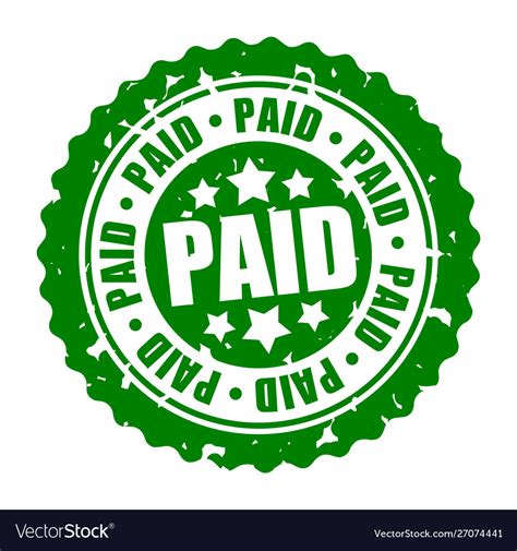 Round Stamp Paid Royalty Free Vector Image Vectorstock