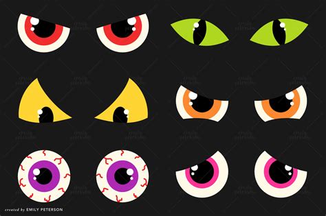 Spooky Eyes Creepy Eyeballs Cute Clipart Clip Art
