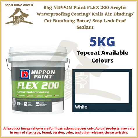 5kg Nippon Paint Flex 200 Arcylic Waterproofing Coating Kalis Air