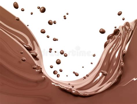 Chocolate Wave Or Flow Splash Pouring Hot Melted Milk Chocolate Sauce