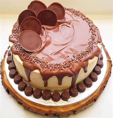 Chocolate Peanut Butter Drip Cake Feasting Is Fun