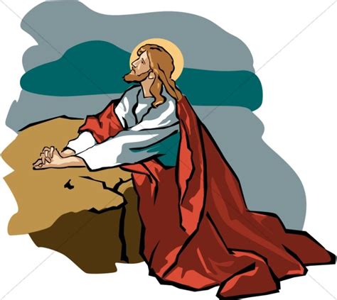 Jesus Praying In The Garden Of Gethsemane Clipart