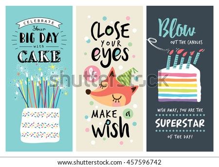 set  birthday greeting cards design stock vector  shutterstock