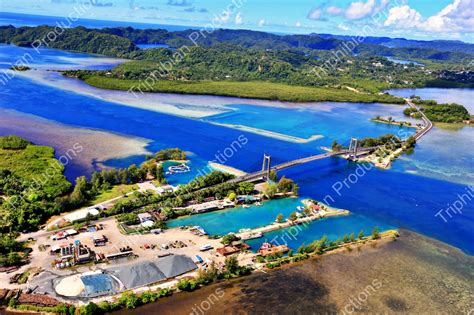 Aerial View Of Koror City And Kb Bridge Republic Of Palau Triphibian