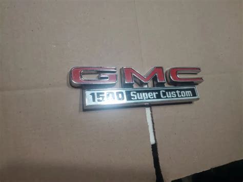 Gmc Truck Emblem 1500 Super Custom Side Hood Fender Trim Logo 68 69 70