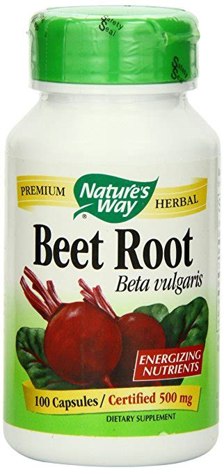 Natures Way Beet Root Powder 500 Mg 100 Capsules Holly Hill Vitamins