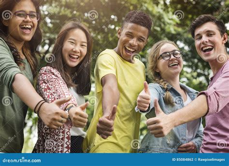 Diverse Group Young People Thumb Up Concept Stock Photo Image Of Like