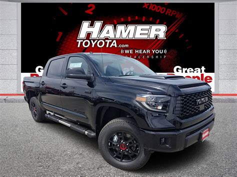 With its tuned fox® suspension, aluminum skid plate, forged bbs® wheels and more, this truck is ready to take you to places you never thought possible. New 2019 Toyota Tundra TRD Pro CrewMax in Mission Hills #48939 | Hamer Toyota