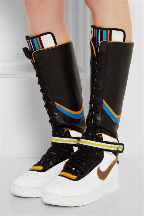 Nike + Riccardo Tisci Air Force 1 Leather Hi-Top Sneakers in Black | Lyst
