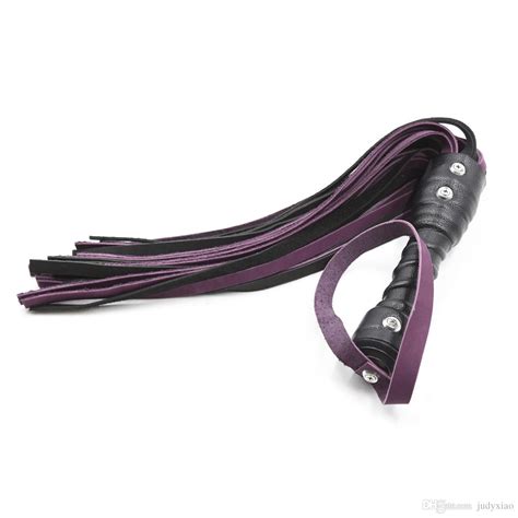 Adult Games Sex Whip Sexy Flogger Toy Purple Genuine Cow Leather Whip Sex Fetish Leather Whip