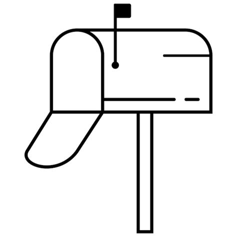 Premium Vector Simple Thin Line Mailbox Icon Flat Vector Design For