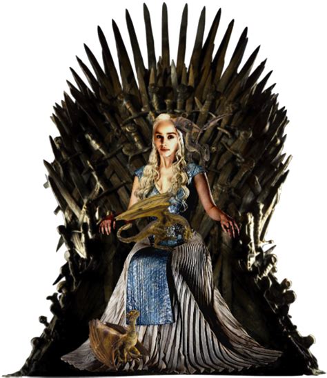 Daenerys on Iron Throne with Dragons PNG by ...