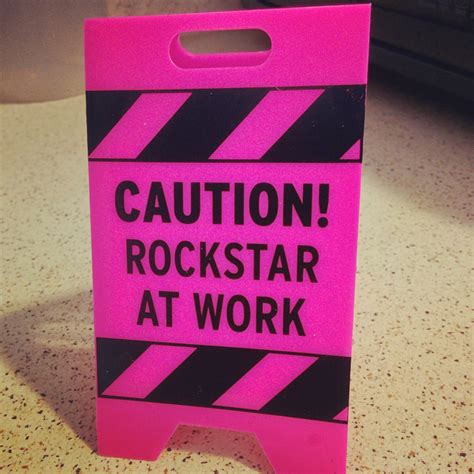 Caution Rockstar At Work Sign This Hot Pink