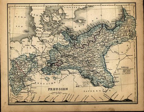 Prussian Germany 1854 Uncommon Vienaa Issued Old Map Mt Profiles