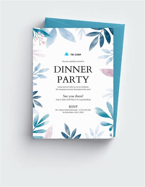 Formal Business Dinner Invitation Template In Illustrator Publisher