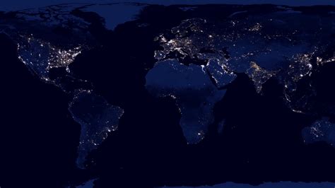 Earth Map At Night Showing City Lights Focus Stock Motion Graphics Sbv