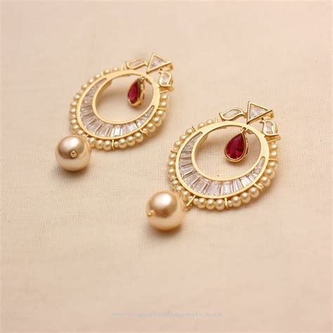 Maybe you would like to learn more about one of these? Gold Plated American Diamond Earrings ~ South India Jewels