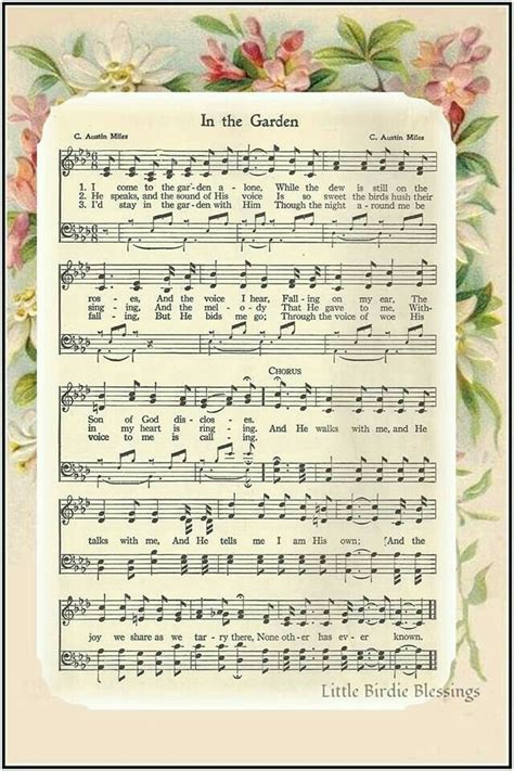 In The Garden Hymn Sheet Music Hymn Music Printable Hymns