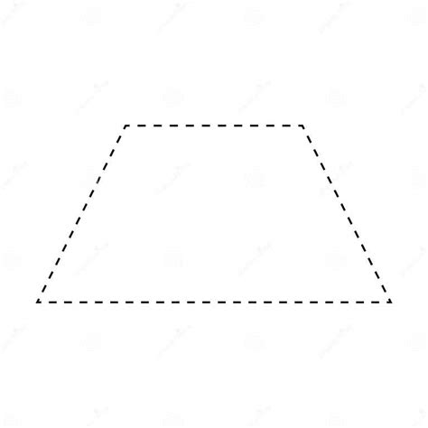 Trapezoid Or Trapezium Symbol Dashed Shape Vector Icon For Creative