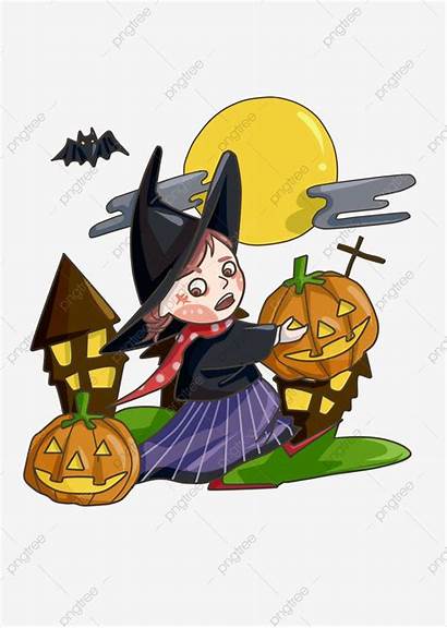 Witch Cartoon Halloween Clipart Commercial Upgrade Psd
