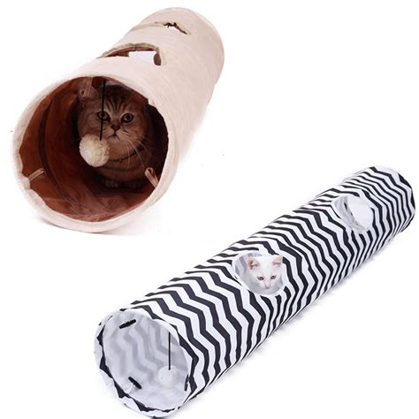 Cat Play Toy Tunnel Funny Pet Tunnel 2 Holes Foldable Tubes Pet Toys