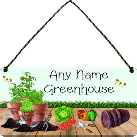 Personalised Any Name Greenhouse Sign Gardening Gardners Etsy Uk