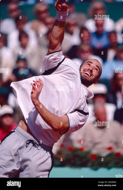 American Tennis Player Andre Agassi Roland Garros France 1999 Stock