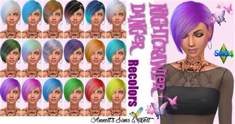 Sims 4 Hairs ~ Annett S Sims 4 Welt Nightcrawler S Danger Hair Recolor