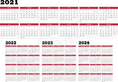 2021 2022 2023 2024 Calendar 5 Year Monthly Agenda 2020 2021 2022