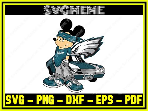 Gangster Mickey Mouse Philadelphia Eagles Nfl SVG PNG DXF EPS PDF