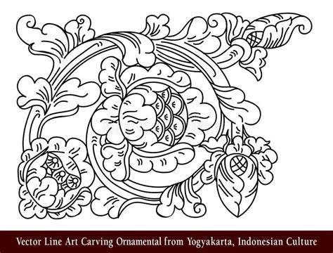 Vektor Tegak Bingkai Ukiran Bali Vector
