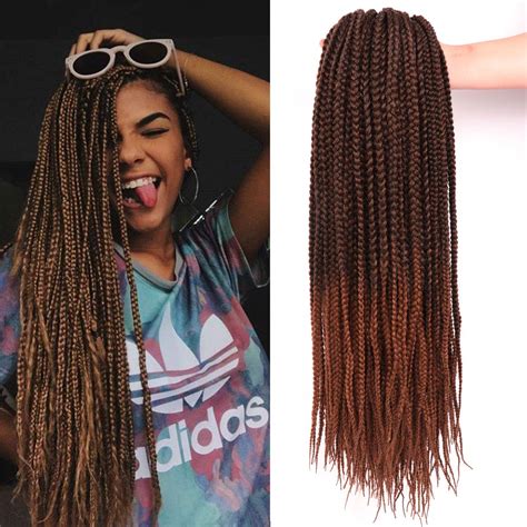 I believe that braiding your own hair can be a great creative outlet! Medium Box Braids Crochet Hair Extensions Synthetic Hair Crochet Braids (7 Packs Different ...