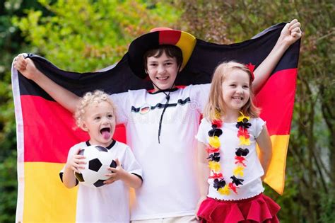 Happy Kids German Football Supporters Stock Photo Image Of Germany