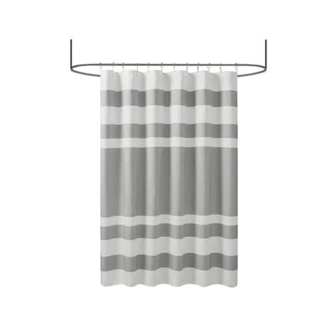 Madison Park Spa Waffle 54 In X 78 In Silver Shower Curtain With 3m