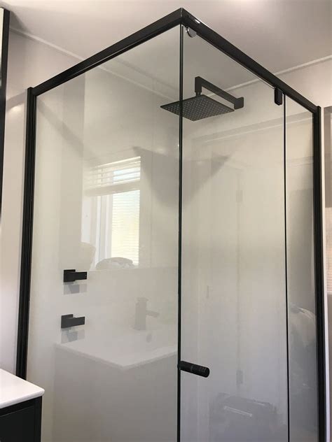 It also means that frameless shower screens must be made of thicker glass. Semi frameless custom shower screen - matte black - White ...