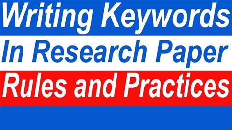 Keywords In Research Paper Rules To Write Keywords In Research Paper YouTube