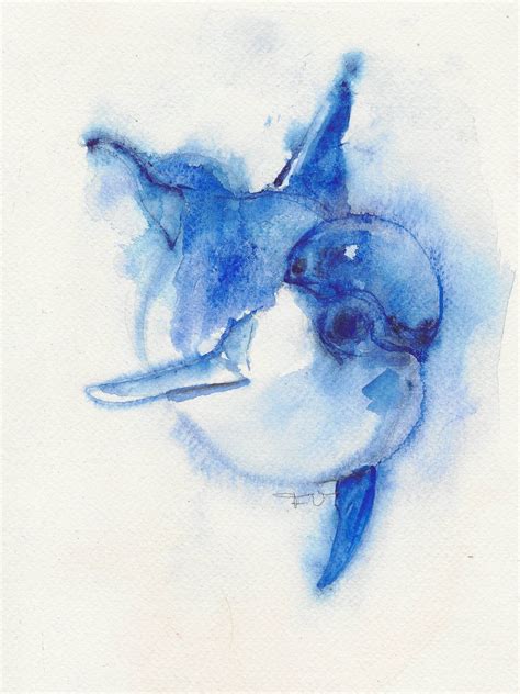 Where do you get a dolphin tattoo on your body? Dolphin, original, watercolor, animal art, OOAK. $25.00 ...