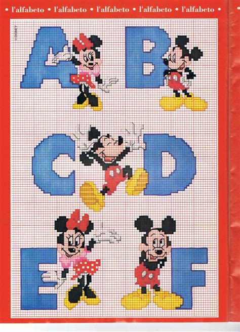 Disney Cross Stitch Alphabet With Mickey Mouse And Minnie Mouse 1