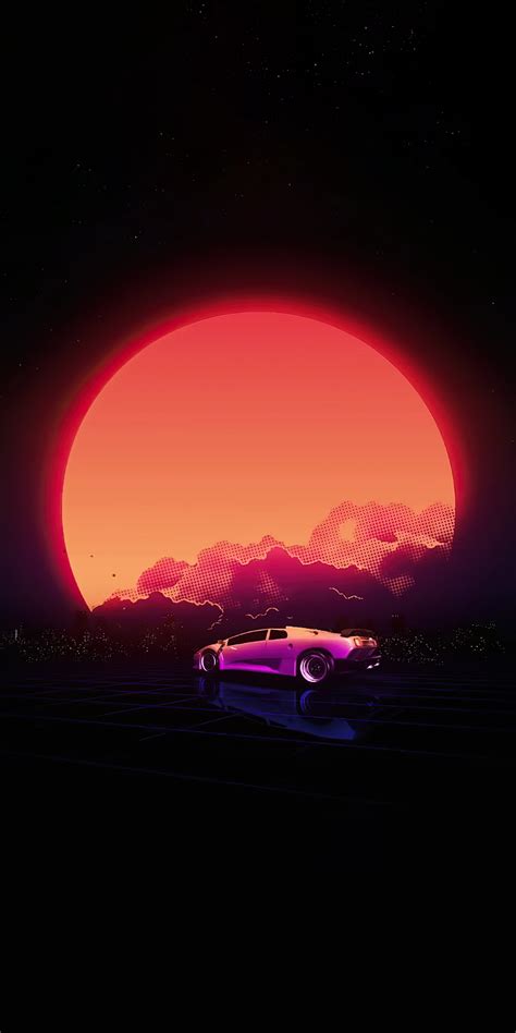 1080x2160 Vapor Synthwave Car 4k One Plus 5thonor 7xhonor View 10lg