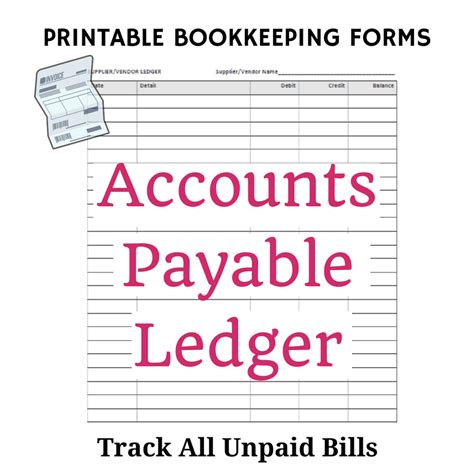 Free Printable Accounts Payable Sheets Printable Templates