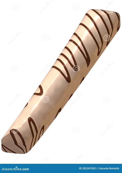 3d Wit De Doopvontontwerp Chocoladedoughnut Van De Stock Illustratie